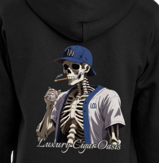 LCO White & Blue Baseball Hoodie