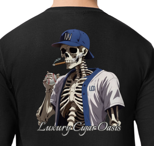 LCO White & Blue Baseball Long Sleeve